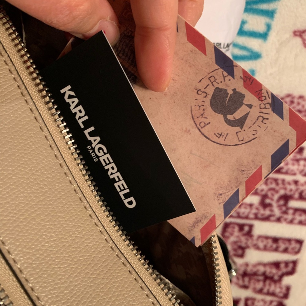 Karl Lagerfeld Paris Beige Crossbody Bag. NWT. - Picture 14 of 16